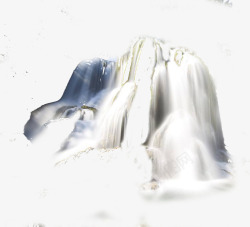山间瀑布瀑布山间水流高清图片