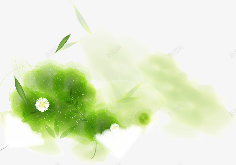 绿色清新手绘植物春季png免抠素材_新图网 https://ixintu.com 春季 植物 清新 绿色