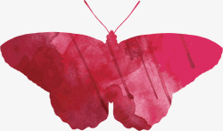 水彩红色蝴蝶矢量图素材