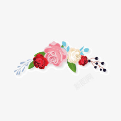 节日信件手绘水彩玫瑰图高清图片