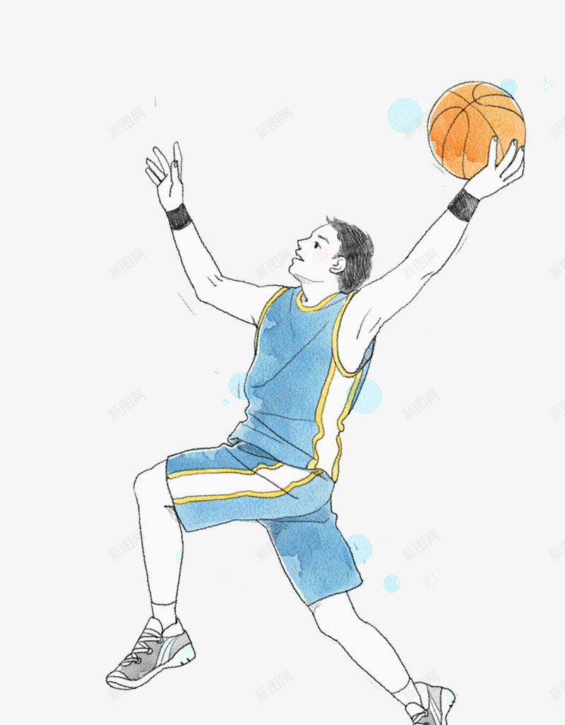 彩色手绘线稿篮球元素png免抠素材_新图网 https://ixintu.com 体育 健身 创意 卡通 彩色 手指 手绘 插画 篮球 线稿