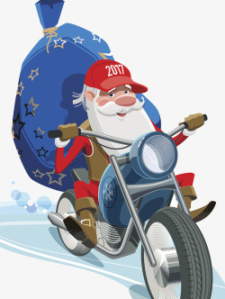 电动摩托车2017圣诞老人派礼物高清图片