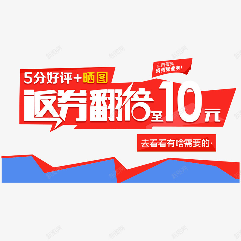 返券翻倍png免抠素材_新图网 https://ixintu.com 促销主图 促销活动 好评 宣传活动 文案排版 晒图 电商设计 翻倍 返券