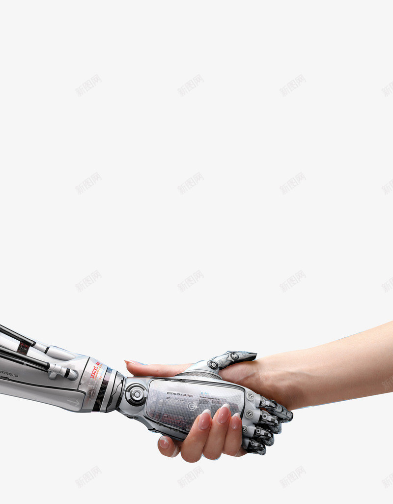 和机器人握手png免抠素材_新图网 https://ixintu.com 互利 发展 握手 未来世界 科技