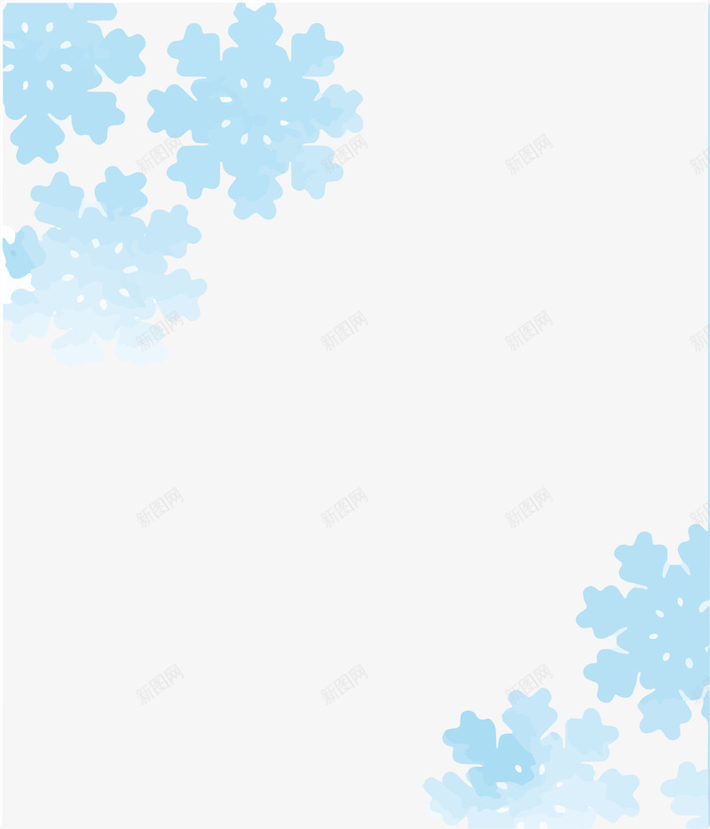 蓝色雪花框架png免抠素材_新图网 https://ixintu.com winter 冬天 冬季 寒冬 蓝色雪花 雪花标志 雪花片