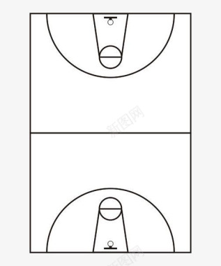 手绘篮球场地卡通图标图标