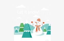 冬天的乐趣下起雪啦矢量图高清图片