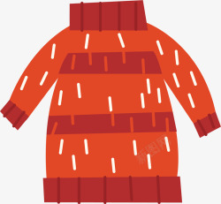 扁平化圣诞节红色毛衣素材
