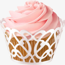 奶油纸杯蛋糕手绘草莓蛋糕高清图片