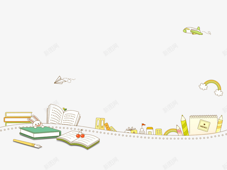 手绘学习书本png免抠素材_新图网 https://ixintu.com 书本 写字 创意图案 卡通图案 学习 学校 手绘图案 笔 线描图案