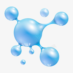 圆形蝴蝶状蓝色结构状的氧气气泡高清图片