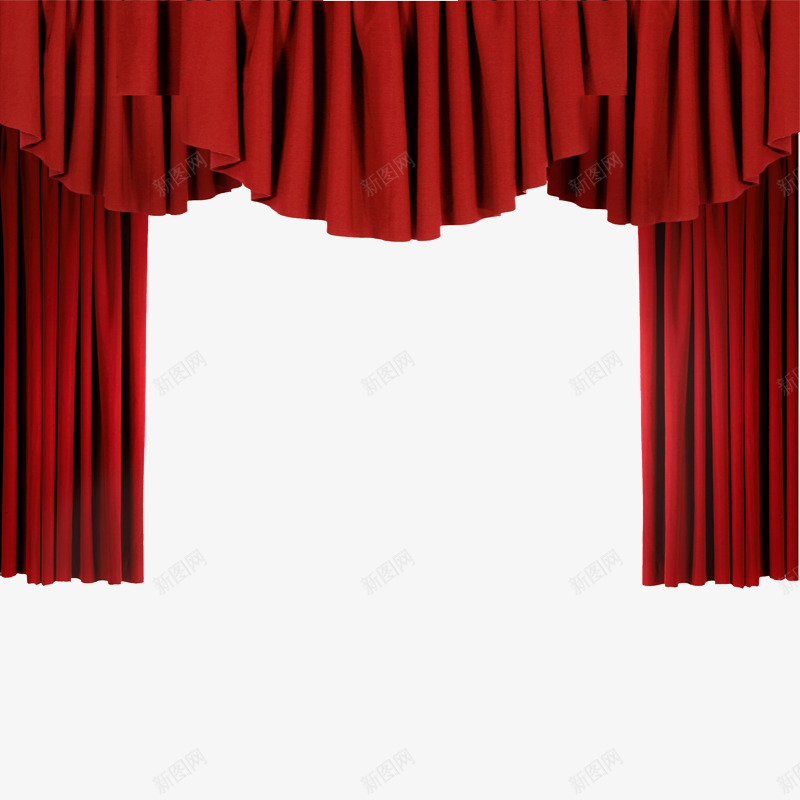 手绘红色的窗帘png免抠素材_新图网 https://ixintu.com 图案 开幕式 手绘 窗帘 红色