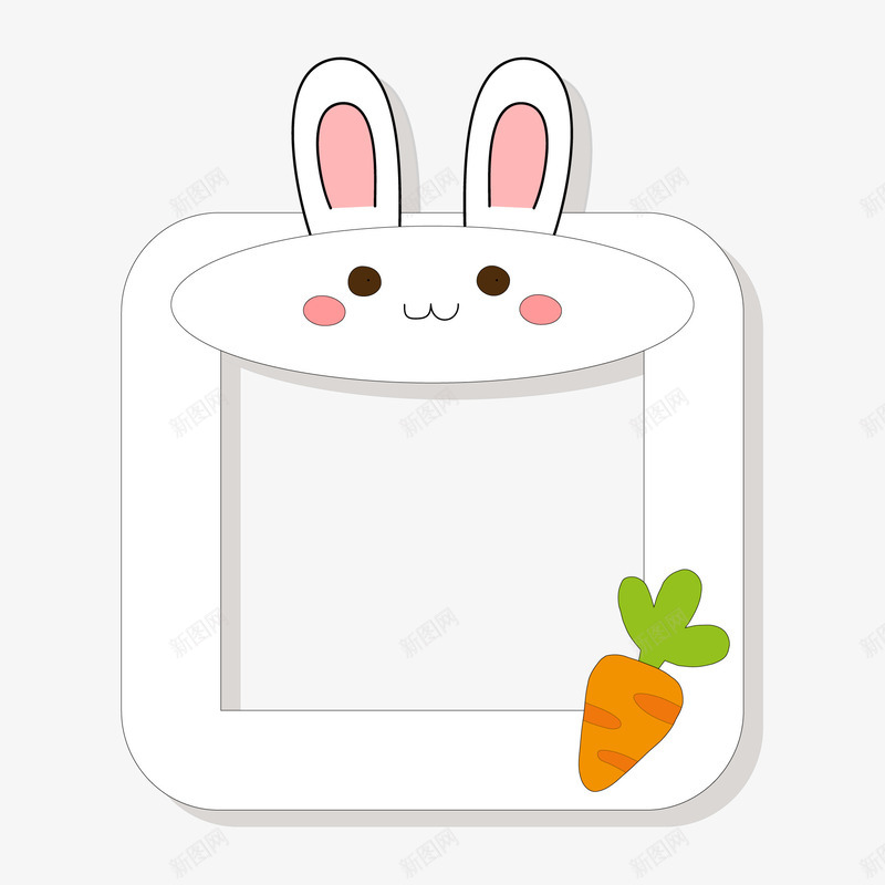 小兔子标签矢量图ai免抠素材_新图网 https://ixintu.com 兔子 动物 卡通 小兔子 装饰边框 边框设计 矢量图