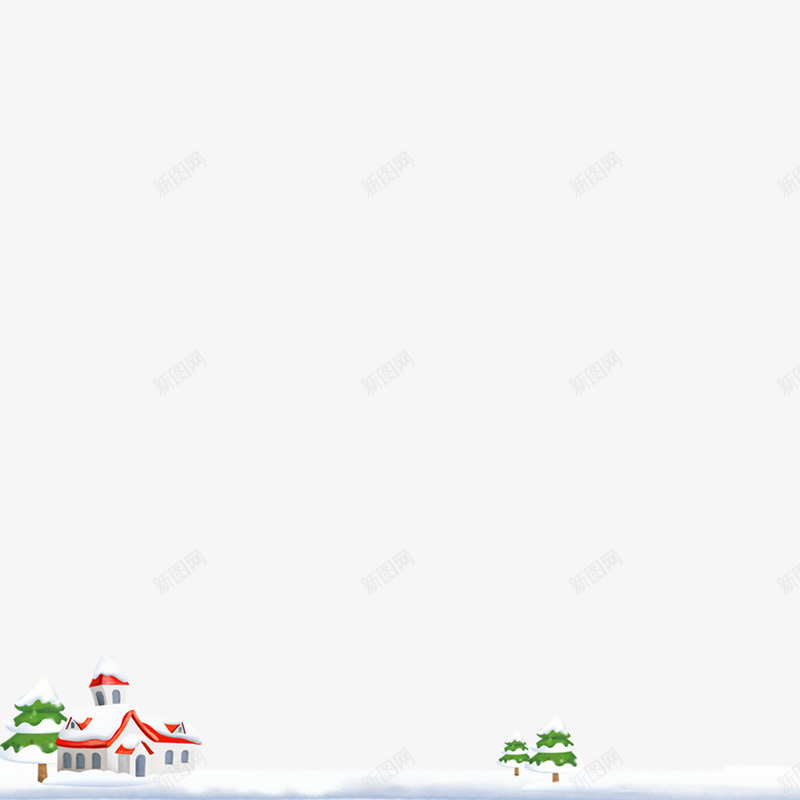 冬天节日雪景装饰图psd免抠素材_新图网 https://ixintu.com 节日雪景白色装饰
