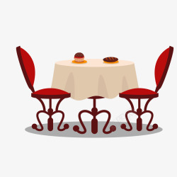 餐桌食物扁平化餐厅的餐桌矢量图高清图片