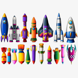 彩色火箭矢量图素材