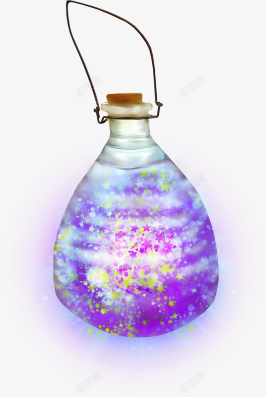 透明玻璃瓶彩色闪烁星光png免抠素材_新图网 https://ixintu.com 星光闪烁 梦话 漂流瓶 特殊造型玻璃瓶 玻璃瓶