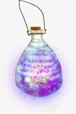 漂流瓶环保玻璃瓶透明玻璃瓶彩色闪烁星光高清图片