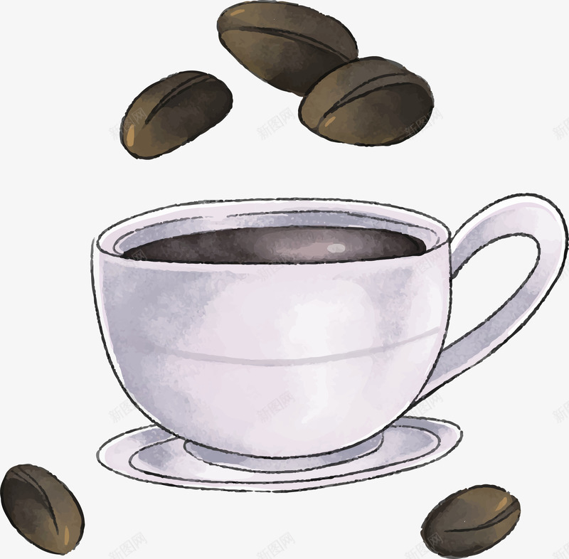 手绘风咖啡豆咖啡矢量图ai免抠素材_新图网 https://ixintu.com 下午茶 咖啡 咖啡杯 咖啡豆 手工咖啡 矢量png 矢量图