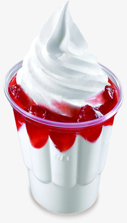 草莓味冰淇淋草莓味圣代冰淇淋高清图片
