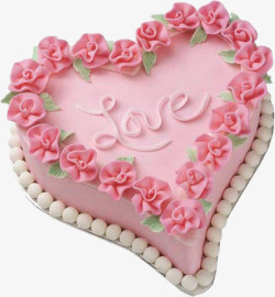 粉色爱心蛋糕素材