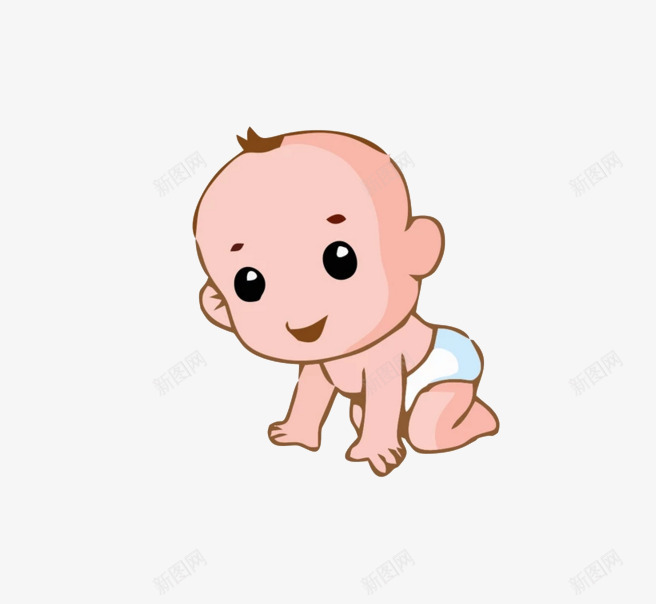 可爱婴儿png免抠素材_新图网 https://ixintu.com 可爱 婴儿 尿不湿 眼珠 裸着 黑溜溜