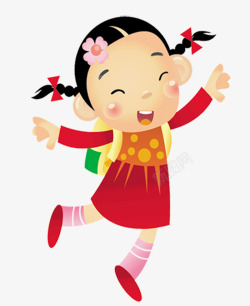 开心的小女孩素材