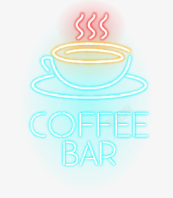 霓虹灯咖啡标志素材