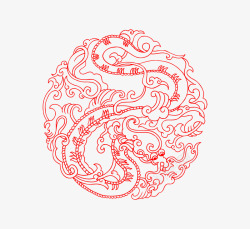 龙花纹素材