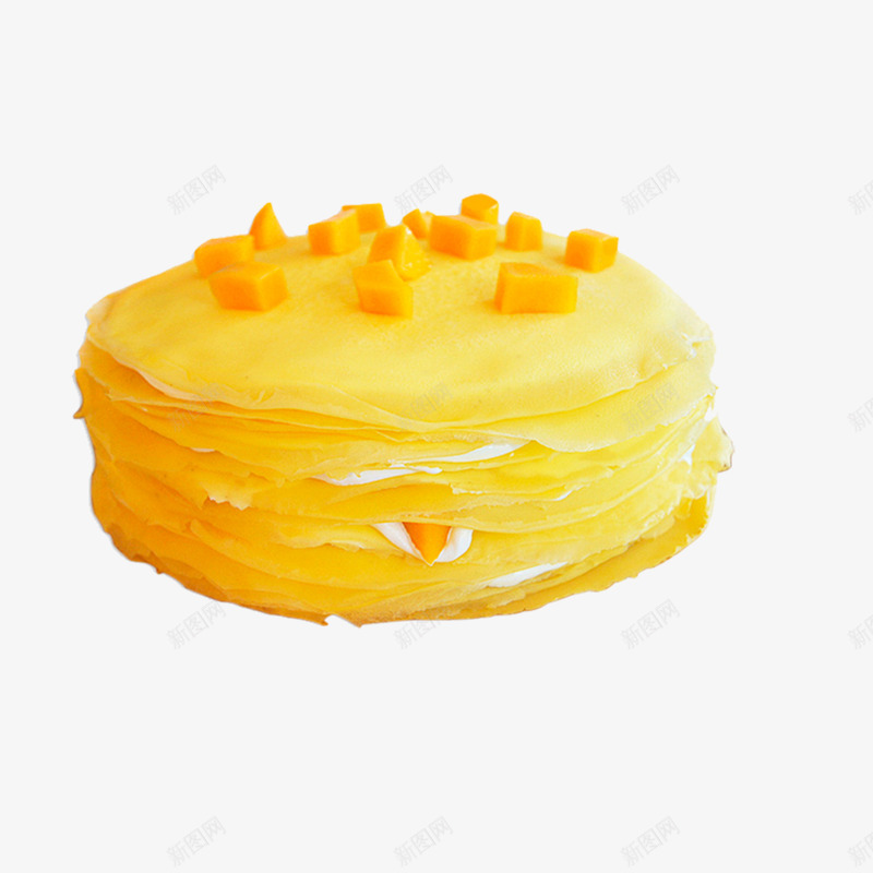 芒果千层蛋糕png免抠素材_新图网 https://ixintu.com 创意蛋糕 甜品 美食 蛋糕
