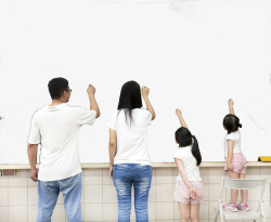 四个扁平人人物背影高清图片