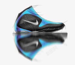 篮球服装蓝色黑色篮球鞋高清图片