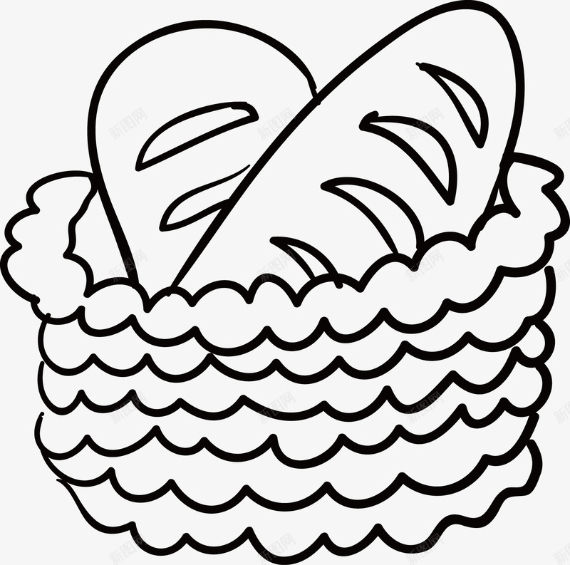 篮子里的面包png免抠素材_新图网 https://ixintu.com EPS 手绘 插图 篮子 蛋糕简笔画 面包 食物