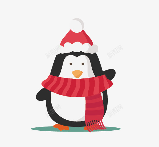 企鹅矢量图ai免抠素材_新图网 https://ixintu.com 围着围巾带着帽子的小企鹅 圣诞节礼物 矢量图