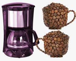 咖啡机磨咖啡素材