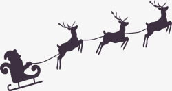 圣诞老人的车飞奔的驯鹿车矢量图高清图片