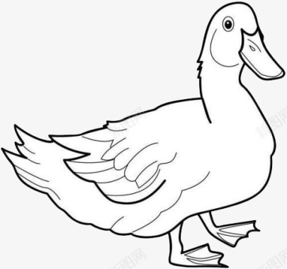 卡通手绘简笔画鸭子图标图标