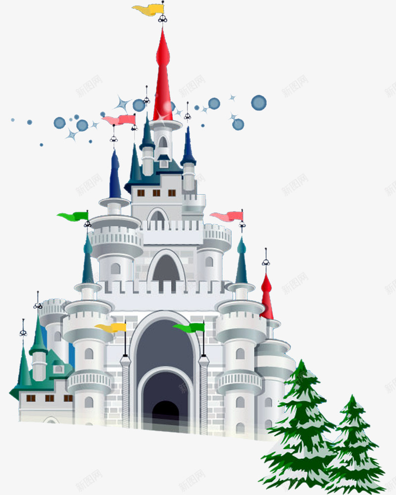 圣诞节元旦城堡png免抠素材_新图网 https://ixintu.com 元旦 圣诞节 城堡 素材