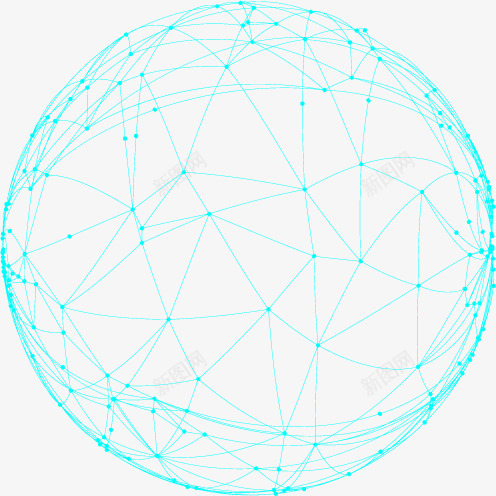 圆圈png免抠素材_新图网 https://ixintu.com 圆形 数据 架构 点 立体 线