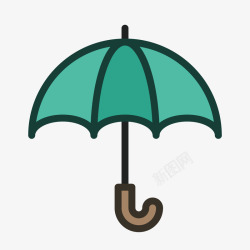 雨伞设计源稿彩色手绘线稿雨伞元素矢量图图标高清图片