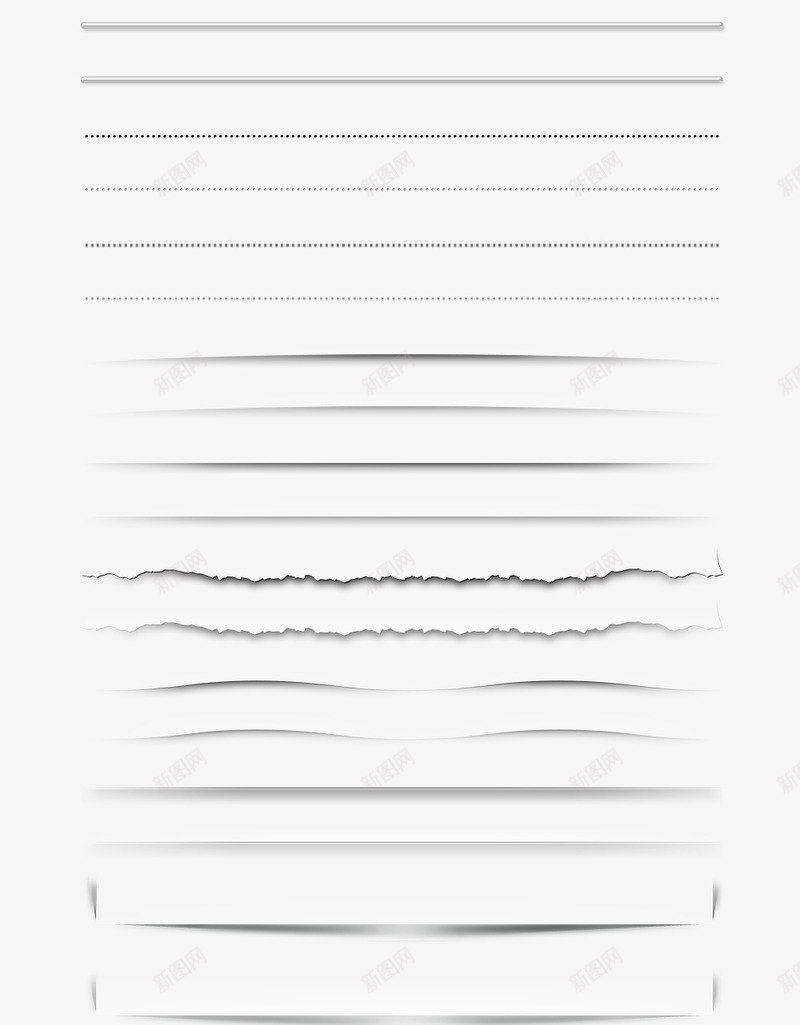 网页常用分割边缘线png免抠素材_新图网 https://ixintu.com 分割线 网页设计 边框纹理 边缘线