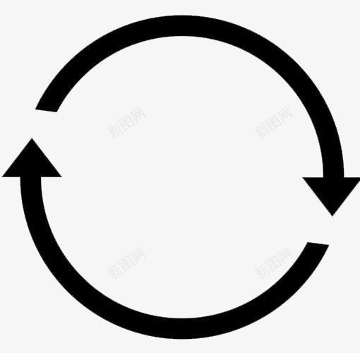 黑色箭头循环圆形图标png_新图网 https://ixintu.com 圆形 循环 箭头 黑色