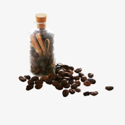 装满咖啡豆的玻璃瓶素材
