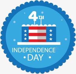 美国独立日蛋糕标签矢量图素材