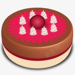 精美的巧克力蛋糕红色圆形图标png_新图网 https://ixintu.com 图标 圆形 巧克力 精美 红色 蛋糕