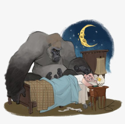 夜晚的男人黑猩猩高清图片