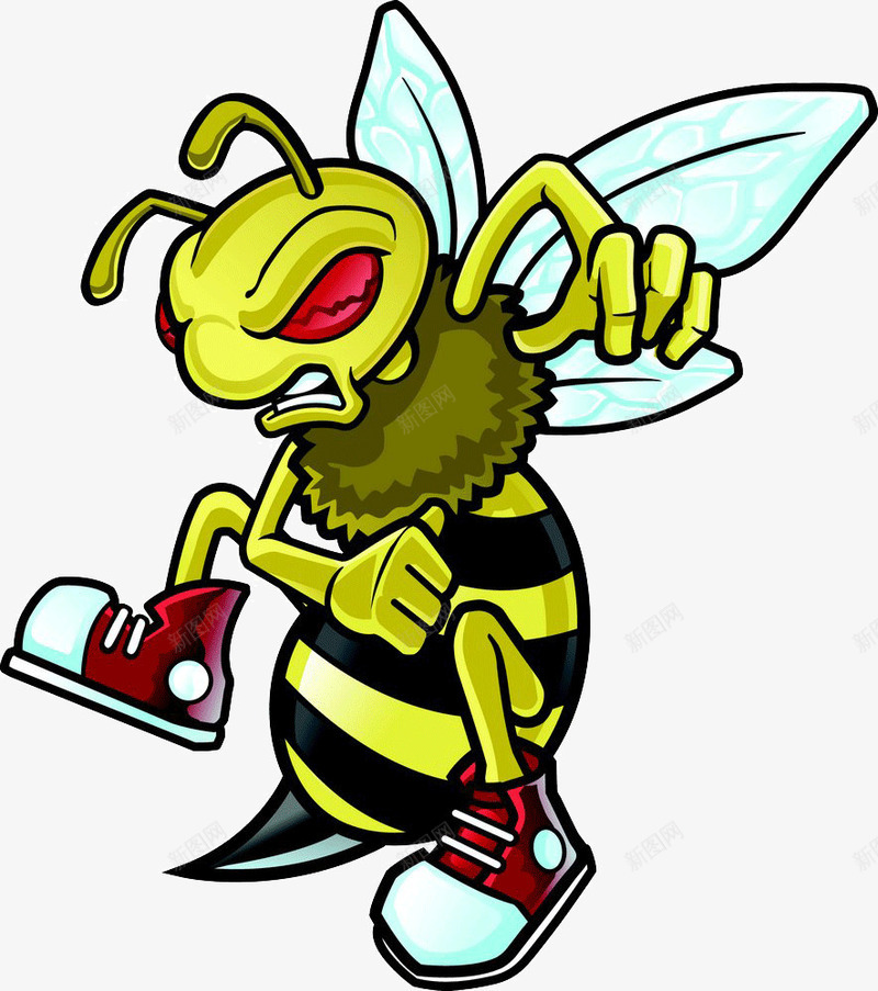 疯狂卡通蜜蜂png免抠素材_新图网 https://ixintu.com 卡通 疯狂 蜜蜂 飞行