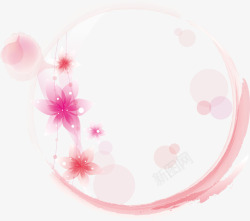 花朵圆粉色花纹圆圈矢量图高清图片