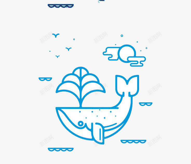 扁平化可爱鲸鱼png免抠素材_新图网 https://ixintu.com H5页面素材 卡通 可爱鲸鱼 扁平化 扁平素材 电商卡通 网页设计卡通 蓝色鲸鱼