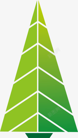 绿色方块圣诞树素材